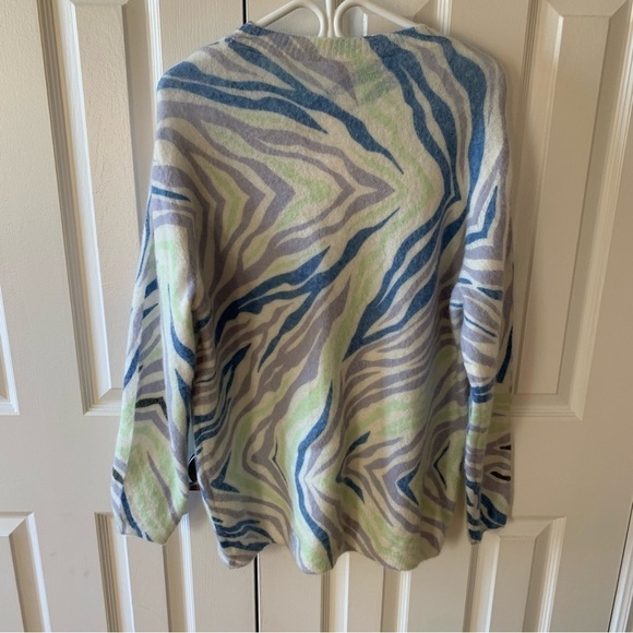 Betta Pastel Zebra Print Mohair Alpaca Blend Sweater - Picture 2 of 8